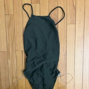 F21 olive one piece swimsuit